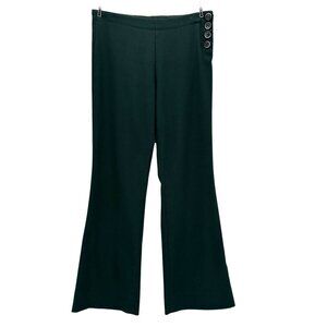 Anthropologie Elevenses Womens 6 Pants The Brighton Pant Flared Green Trouser
